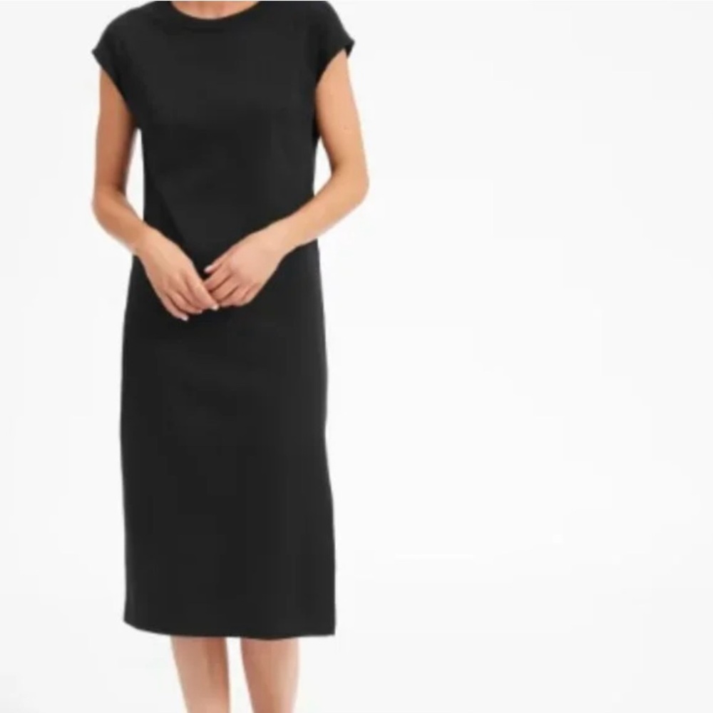 Everlane Luxe Cotton Tee Black Midi Dress